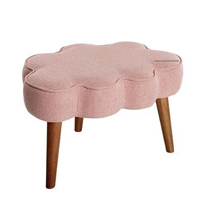 Puff Nuvem - Alto - Linho Rosa - Tecido 107A