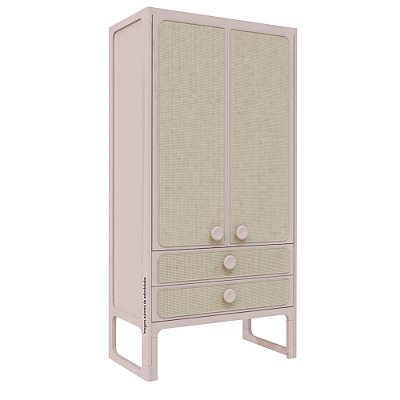 Armário Skandi - 2 Portas - Rosa Old