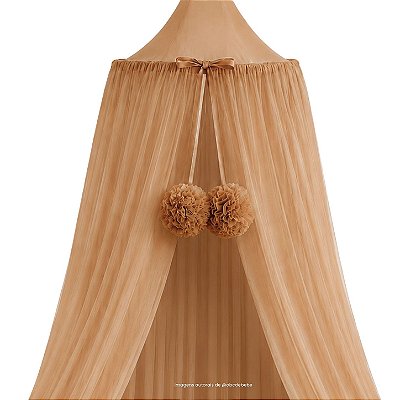 Dossel Tenda Mosquiteiro - Com Pompom - Terracota - prontaentrega