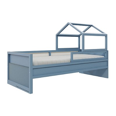 Cama Papaya - Com Casinha - Azul Sereno