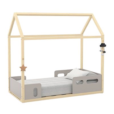 Mini Cama Liv - Cinza / Natural 51357
