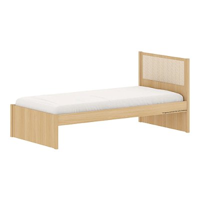 Cama Infantil Solteiro - Com Detalhe em Palha - Carvalho Malva