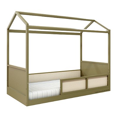 Cama Casinha Link - Com 1 Grade E Meia Em Palha Natural - Cacto