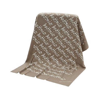 Manta Personalizada Com Nome - Tricot - Marrom Atol