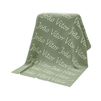 Manta Personalizada Com Nome - Tricot - Verde M.Plantação