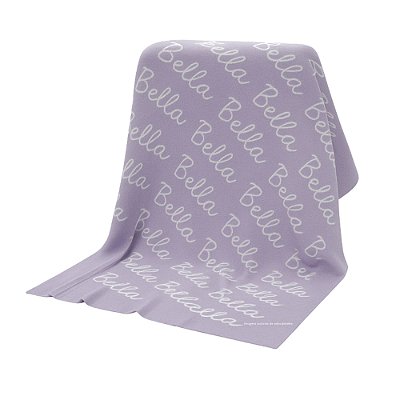 Manta Personalizada Com Nome - Tricot - Lilás Depeche