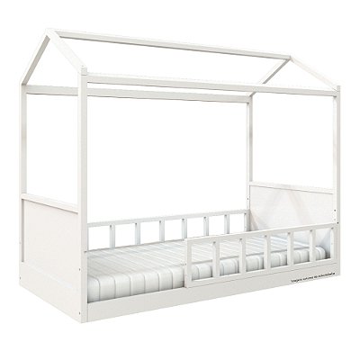 Cama Casinha Link - Com 1 Grade E Meia Palitada - Branco