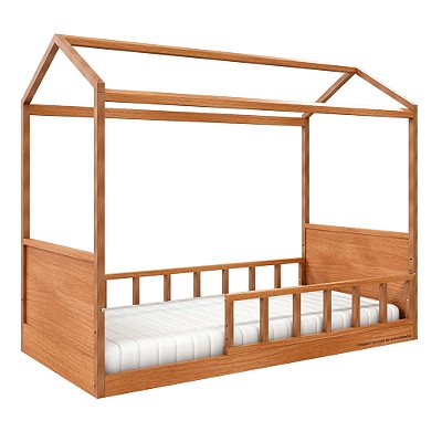 Cama Casinha Link - Com 1 Grade E Meia Palitada - Madeira