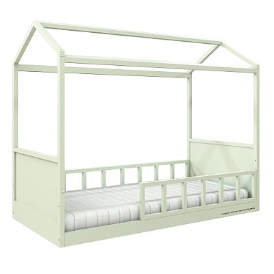 Cama Casinha Link - Com 1 Grade E Meia Palitada - Verde Old