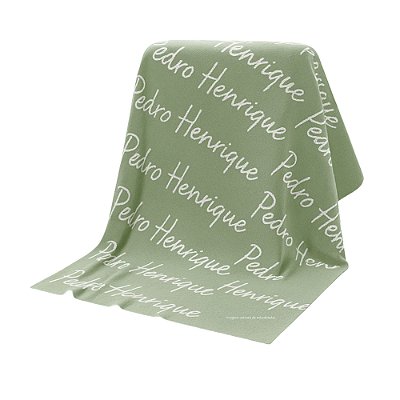 Manta Personalizada Com Nome - Tricot - Verde Limonada