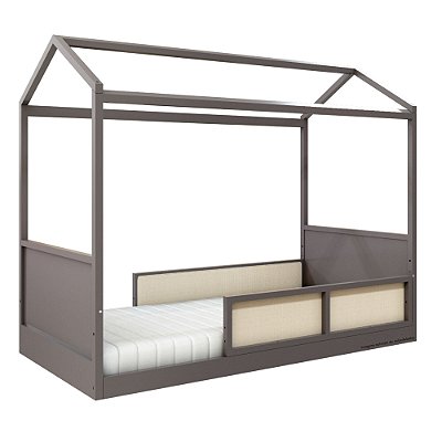 Cama Casinha Link - Com 2 Meias Grades Em Palha Natural - Fendi