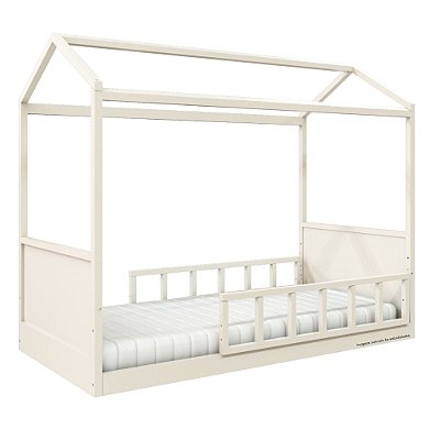 Cama Casinha Link - Com 2 Meias Grades Palitadas - Areia