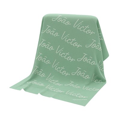 Manta Personalizada Com Nome - Tricot - Verde Maragogi