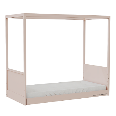 Cama Link Com Dossel - Com Ou Sem Auxiliar - Rosa Old