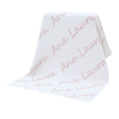Manta Personalizada Com Nome - Tricot - Branco