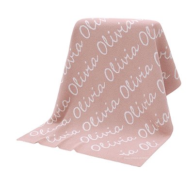 Manta Personalizada Com Nome - Tricot - Rosa M.Dolce