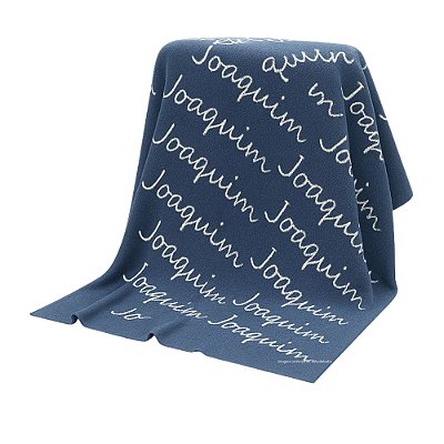 Manta Personalizada Com Nome - Tricot - Azul Nautical