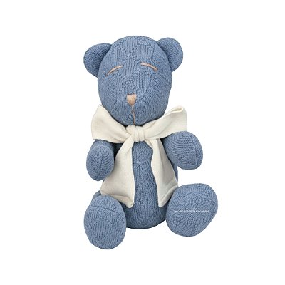 Urso Tricot - Tamanho M - Azul Andes / Off White Natural - Personalizado