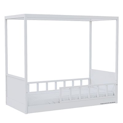 Cama Link Com Dossel - Com 1 Grade E Meia Palitada - Branco