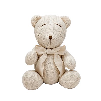 Urso Tricot - Tamanho M - Bege Centeio - Personalizado