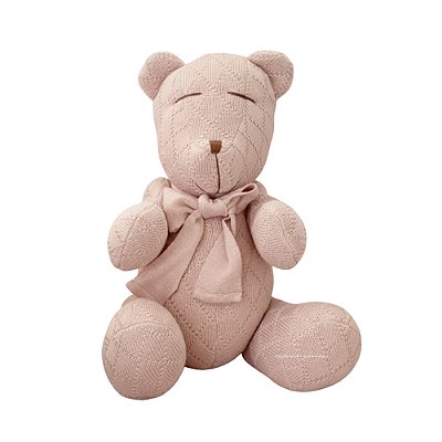 Urso Tricot - Tamanho M - Salmão Rosê - Personalizado