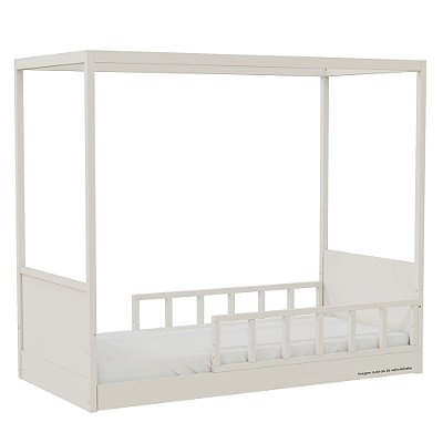 Cama Link Com Dossel - Com 2 Meias Grades Palitadas - Areia