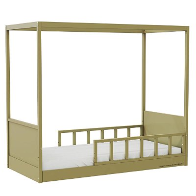 Cama Link Com Dossel - Com 2 Meias Grades Palitadas - Cacto