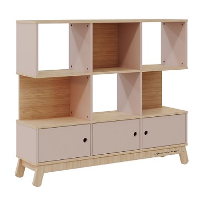 Estante Organizadora Papaya - Carvalho / Rosa Old