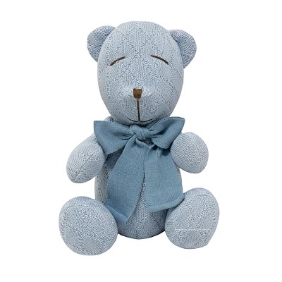 Urso Tricot - Tamanho M - Azul Blue Sky / Azul Canto - Personalizado