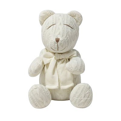 Urso Tricot - Tamanho M - Natural Off White - Personalizado