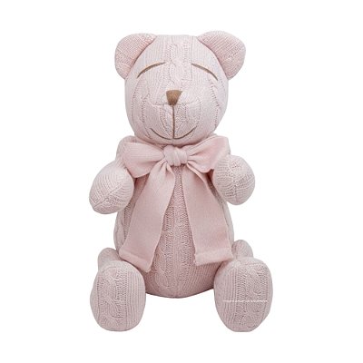 Urso Tricot - Tamanho M - Rosa Baby - Personalizado