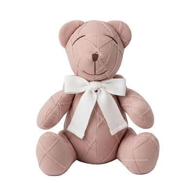 Urso Tricot - Tamanho M - Rosa M.Dolce / Branco - Personalizado