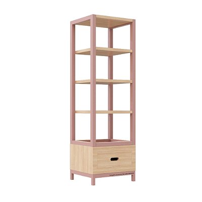 Estante Tupi 50 - Carvalho / Rose