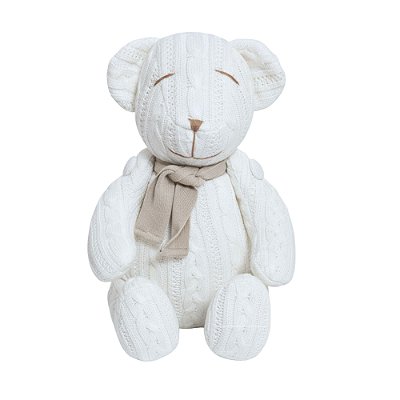 Urso Tricot - Tamanho M - Branco / Bege Nuvem - Personalizado
