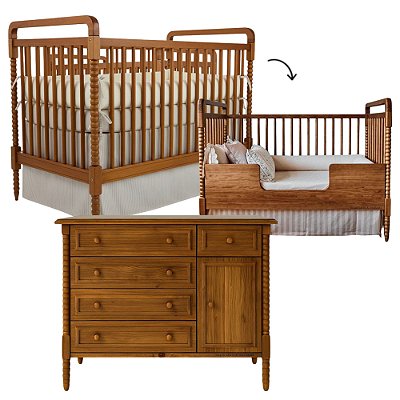 Conjunto - Berço + Cômoda Dot - Madeira