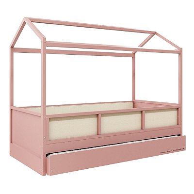 Cama Link Plus Palha - Com Casinha - Completa - Rose