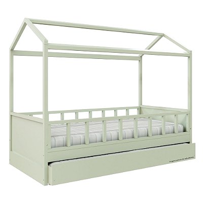 Cama Link Plus Palitada - Com Casinha - Completa - Verde Old