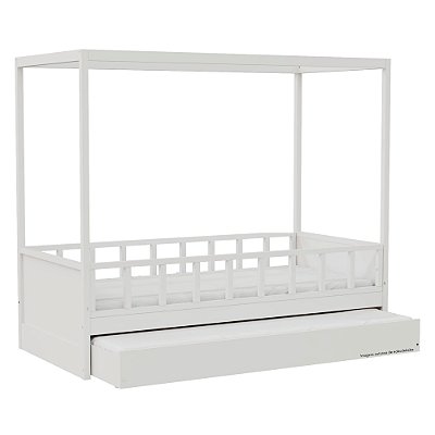 Cama Link Plus Palitada - Com Dossel - Completa - Branco