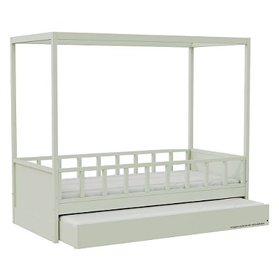 Cama Link Plus Palitada - Com Dossel - Completa - Verde Old
