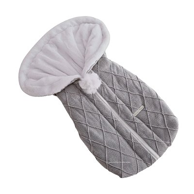 Saco De Dormir - Tricot - Com Pelúcia - Cinza New Grey