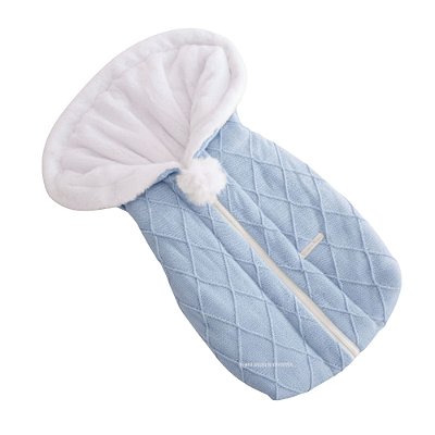 Saco De Dormir - Tricot - Com Pelúcia - Azul Andes