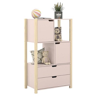 Armário Organizador Kids Liv - Rose / Natural - 71155