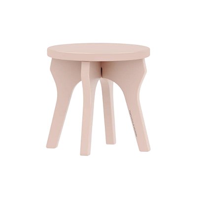 Banqueta Infantil Redonda Para Mesinha Arcos/Play - Rosa