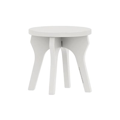 Banqueta Infantil Redonda Para Mesinha Arcos/Play - Branco