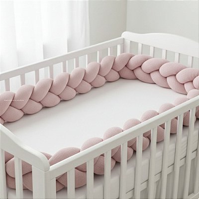 Trança Para Berço - Tricot - Rosa Una