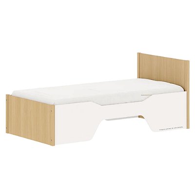 Cama Infantil Evolutiva Kids 2 Em 1 - Branco Com Carvalho Malva