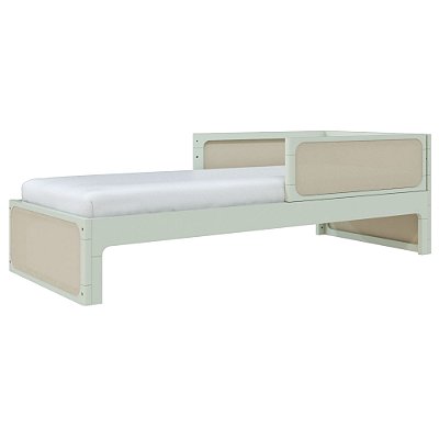 Cama Infantil Skandi - Com Cabeceira E 2 Grades - Verde Old