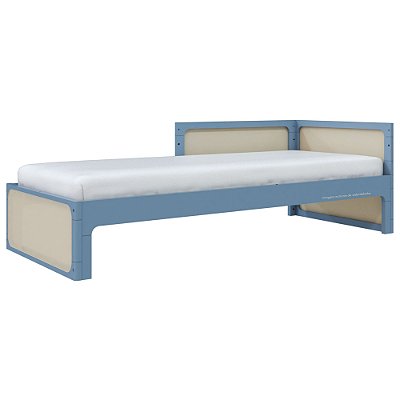 Cama Infantil Skandi - Com 1 Cabeceira e 1 Meia Grade - Azul Sereno