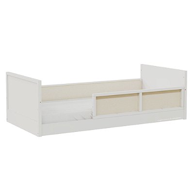 Cama Infantil Link - Com 1 Grade E Meia Em Palha Natural - Branco