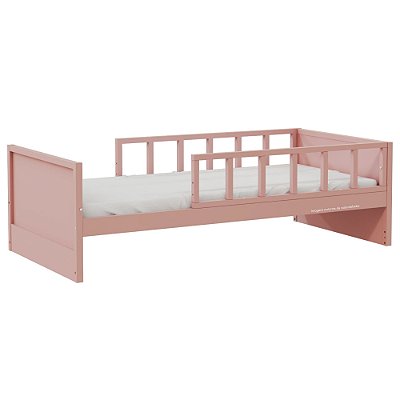 Cama Infantil Link - Com 2 Meias Grades Palitadas - Rose